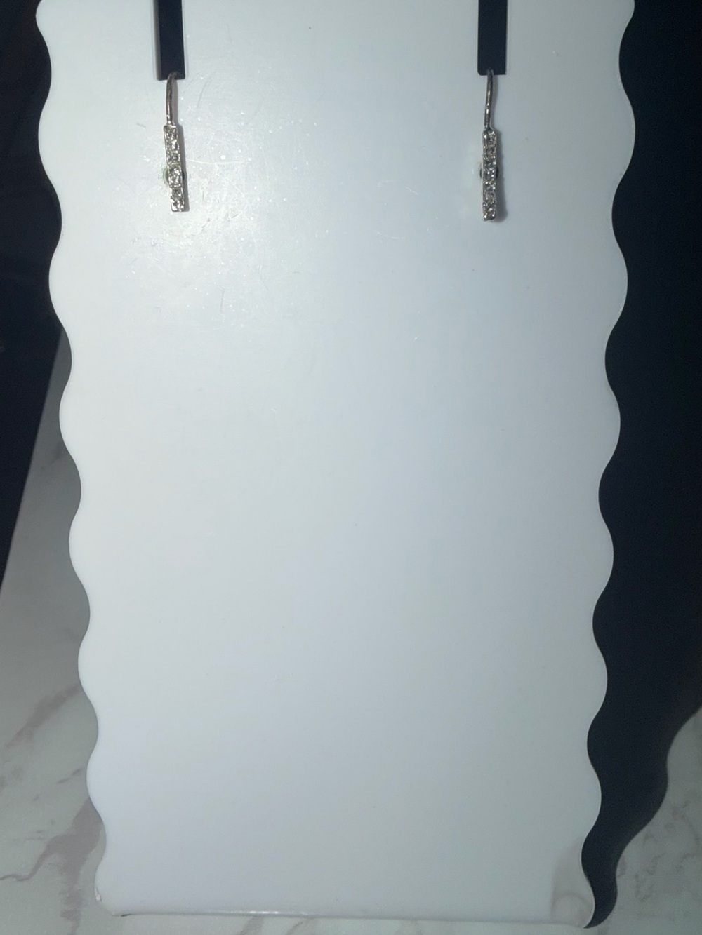 & Other Stories Silver Bar Drop Earrings with Crystal Accents